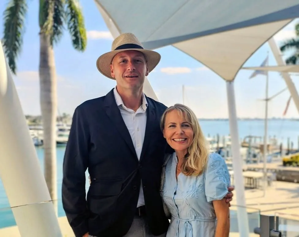 David and Christy Griffin at a Southwest Florida marina